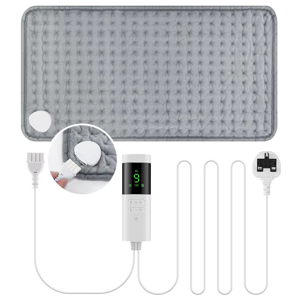 Experience Ultimate Comfort with Our 30x60 cm Electric Heating Pad for Back, Neck & Shoulders - Washable, Winter-Ready with 9 Temperature Settings and 4 Timer Options!