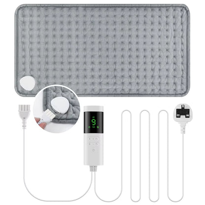 Experience Ultimate Comfort with Our 30x60 cm Electric Heating Pad for Back, Neck & Shoulders - Washable, Winter-Ready with 9 Temperature Settings and 4 Timer Options!
