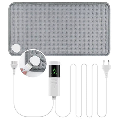 Experience Ultimate Comfort with Our 30x60 cm Electric Heating Pad for Back, Neck & Shoulders - Washable, Winter-Ready with 9 Temperature Settings and 4 Timer Options!