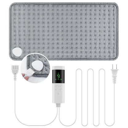 Experience Ultimate Comfort with Our 30x60 cm Electric Heating Pad for Back, Neck & Shoulders - Washable, Winter-Ready with 9 Temperature Settings and 4 Timer Options!